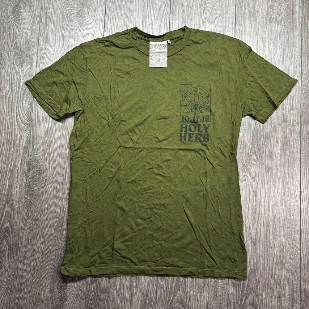 Jungmaven Shirt Mens Medium Green Hemp Organic Cotton Pocket Tee USA Holy Herb